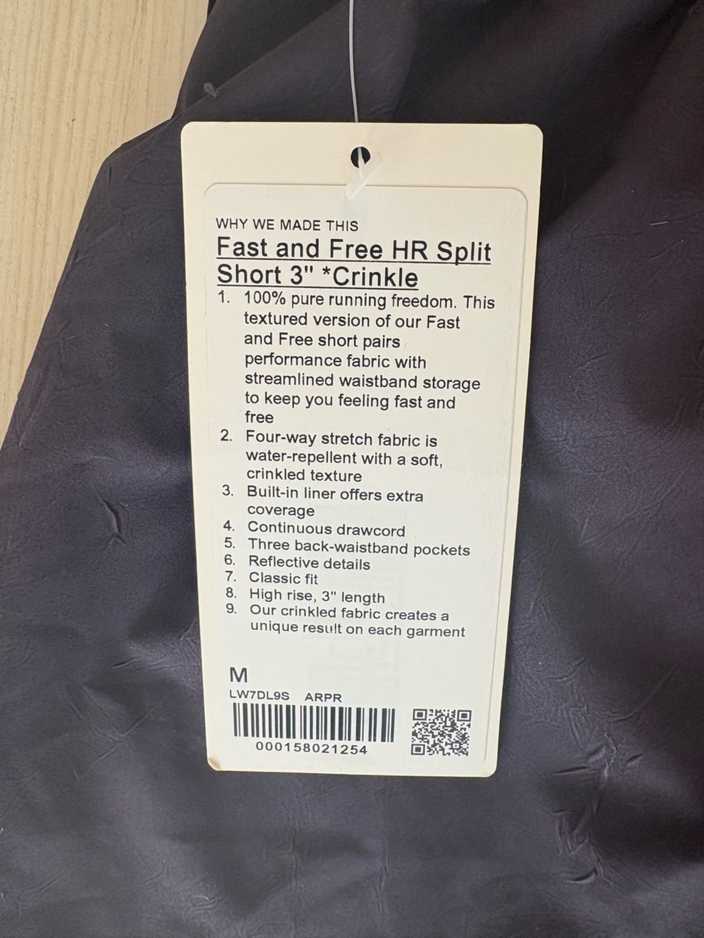 lululemon athletica Fast and Free HR Split Short 3" - Dark Purple